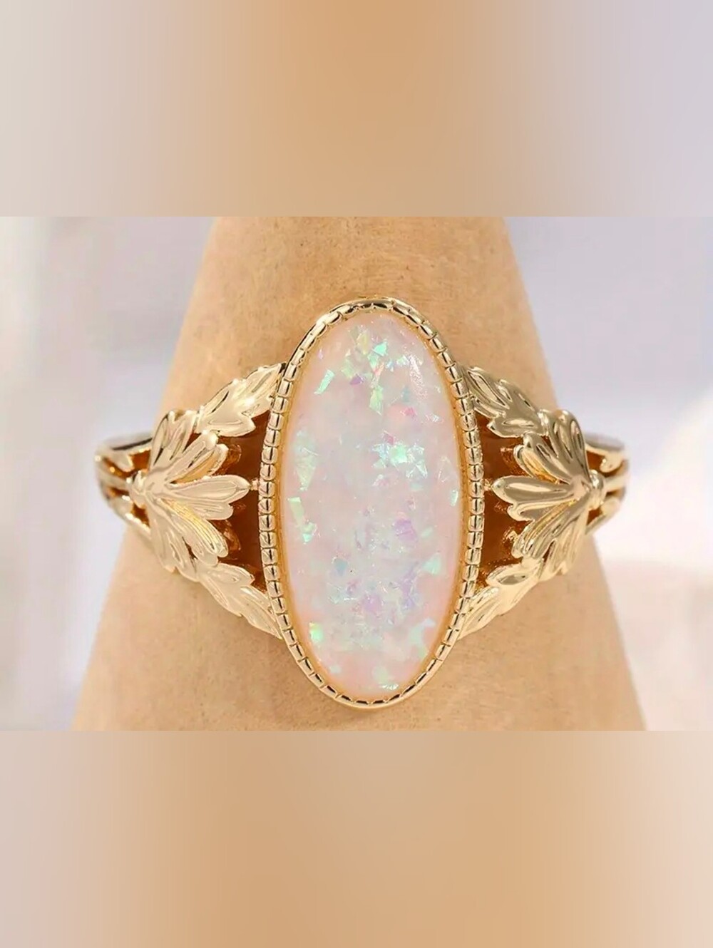 $8 Each Or Bundle 5/$20 Gold Leaf Opal Oval Ring